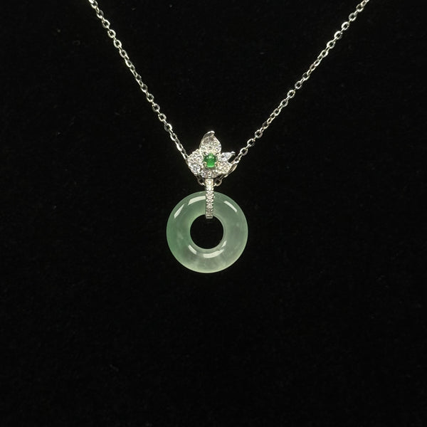 S925 Jade Pendant Inlaid With Zircon Necklace